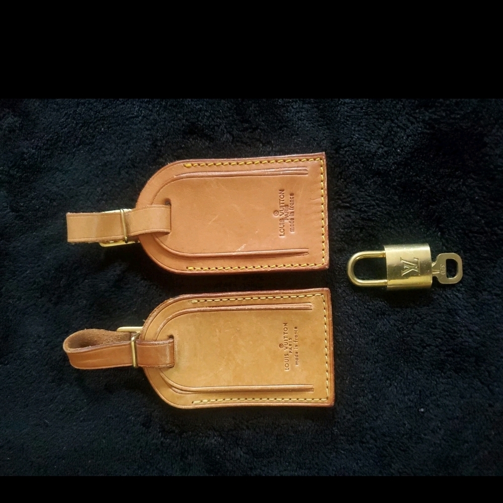 Louis Vitton Leather Bag Tags + Lock